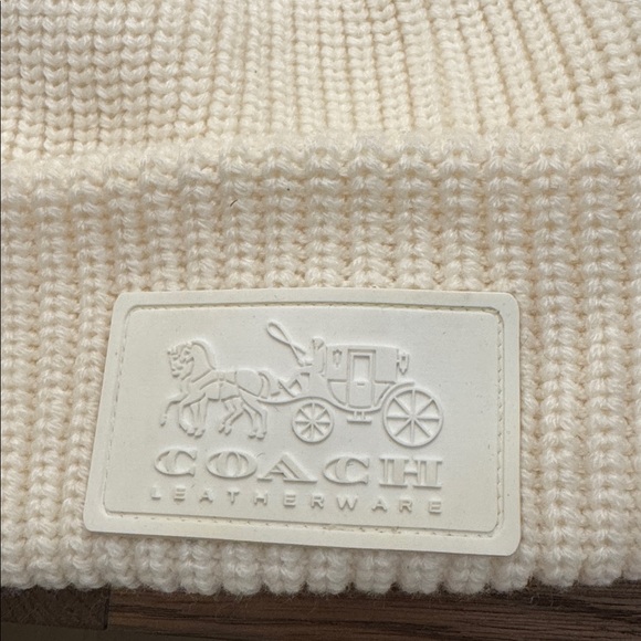 Coach Ivory Knit Beanie - Picture 2 of 3